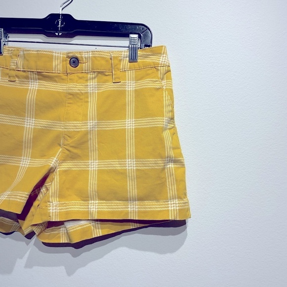 A new day.Plaid Chino Mustard Yellow Short  Size 6 Khaki Shorts. W/ Pockets - Picture 6 of 6